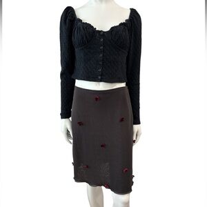 Vintage Y2K Whimsigoth Slip Skirt